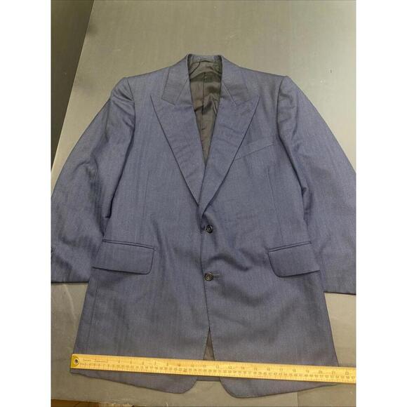 LEONARD LOGSDAIL Vintage Bespoke New York Navy Blue 2 BTN Men Sport Coat Blazer - Picture 5 of 15